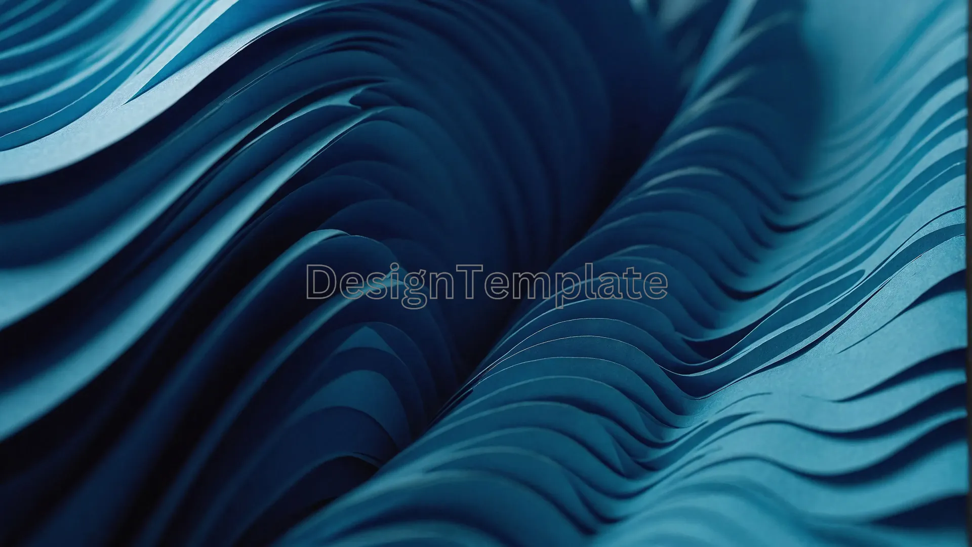 Blue Paper Crafted Waves Background Image
